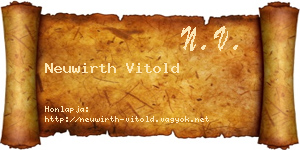 Neuwirth Vitold névjegykártya